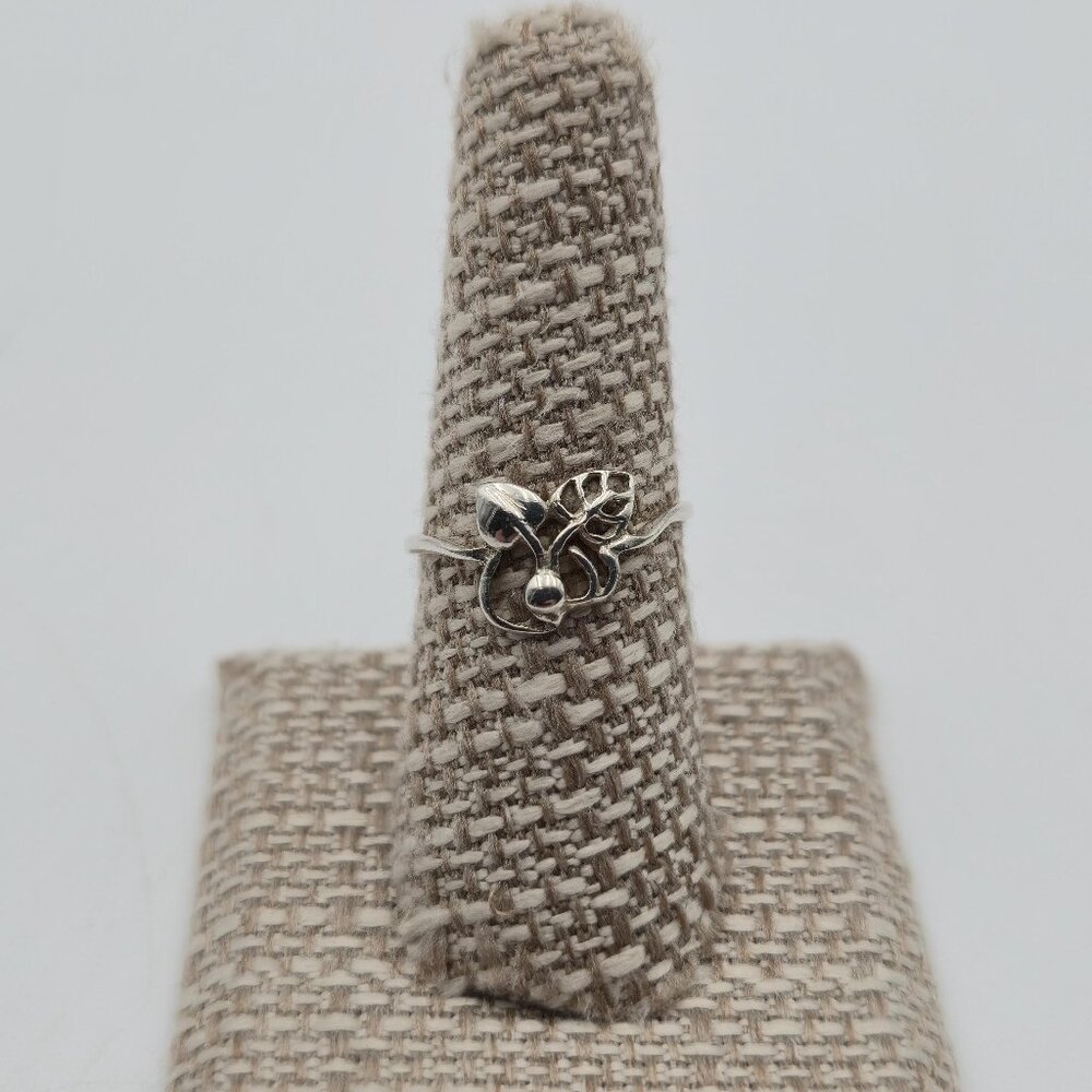 Size 8 Sterling Silver Nature Leaf Band Ring A4149